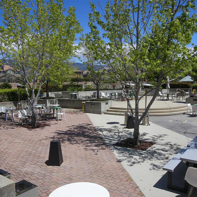 Outdoor area with benches